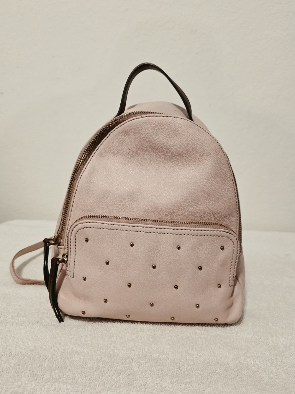 Fossil Blush Pink Mini Backpack with Studded Front Pocket